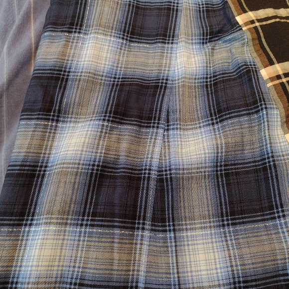 Autumn Adeigbo Carson dress black blue brown white plaid women's size 10 - Picture 6 of 9
